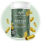 Omega 3 Fischöl Kapseln hochdosiert. 1000 mg Omega-3 pro Tagesdosis mit 500 mg EPA & 250 mg DHA in nur einer Kapsel – 120 Kapseln Premium Qualität