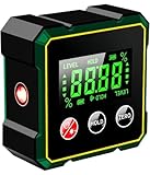 Wasserdichtes Winkelmessgerät Digitale Nivellierbox mit LCD-Display Wiederaufladbare Wasserwaage, Als unverzichtbares Werkzeug für Zimmerei- und Bauprojekte, Schwarz, 1 Stück