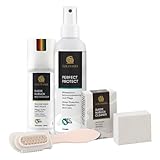 SOLITAIRE Velours Nubuk Wildleder Pflege Schuhputzset mit neuem 100% PFC-freiem Imprägnierspray Perfect Protect