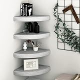 Xichuzi Eck-Schweberegale 4 STK. Betongrau 35x35x3,8 cm MDF, Schweberegal, Regal Wand, Bücherregal, Hängeregal, Regalbrett, Küchenregal, Zimmer Regal, Wandboard - 326644