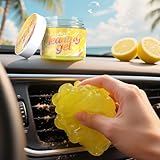ASFSKY Tastatur Reinigungsgel Auto Innenraum Reiniger mit Duft Cleaning Gel, Reinigungknete Auto Reinigungsset Porentiefe Reinheit für Tastatur, Polster, Leder, Zubehör Innenraum (Zitronengelb)