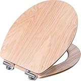 Cornat WC-Sitz 'Ligna' - Hochwertiges Echtholz - Eiche - Absenkautomatik - Komfortables Sitzgefühl - Edle Holz-Optik passt in jedes Badezimmer / Toilettensitz / Klodeckel / KSLIGESC