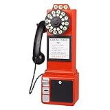 HPTHLY Telefondekor Antikes Telefondekor, Vintage-Telefonmodell mit drehbarem Zifferblatt, Retro-Dekoration für den Schreibtisch, an der Wand montierte Vintage-Telefon-Requisiten