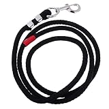 LXLAEOANG Pferde Zügel 14 mm Pferdezügel, Reitsport-Reitseile, Halfter, Baumwollgewebe-Zügel(Black 2m)
