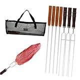 TOYANDONA 1Satz Grillspieße Teilig Wiederverwendbare Schaschlikspieße Mit Förmigem Holzgriff Für Bbq Camping Und Grillpartys Langlebig Handhaben