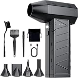 SOLVIEW Electric Air Duster, 150000 RPM Elektrisches Staubgebläse Druckluftspray mit LED-Arbeitslicht, 4-Stufen-Mini-Akku-Gebläse mit 8000 mAh, Hochleistungs-Turbogebläse für PC, Tastatur, Outdoor