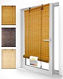 Sol Royal Bambusrollo 60 x 160cm SolDecor B86 - Sichtschutz Fenster Rollo Ohne Bohren - Raffrollo Bambus Inkl Klemmfix Träger - Holzrollo Natur mit Kindersicherheitsclip - Bambus