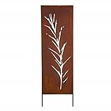 Kapaga - Sichtschutz Metall - 160 cm x 50 cm - Edelrost - Rostoptik Sichtschutz für Garten - Sichtschutzelement - Sichtschutzwand - Gartendekoration Zaun - Rost (Gras)