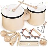 Spielzeug ab 3 Jahre Musikinstrumente Trommel Kinder Schlagzeug Holzspielzeug Montessori Kinderspielzeug ab 3 4 5 Jahre Junge Mädchen