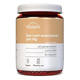 Vitaler's American Ginseng 500 mg - 60 Kapseln, Vegan, 2 Monate Supplementierung Keine Konservierungsstoffe, Reine Zusammensetzung
