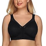 DotVol Damen Komfort Vollschalen Minimizer BH Bügellos Ohne Bügel Große Größen Unterwäsche (95C, Schwarz)
