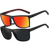 Perfectmiaoxuan Polarisierte Sonnenbrille Herren Damen für Autofahren Radfahren Angeln Sommer Reisen Urlaub Leichte TR90 Retro Rechteckig Pilotenbrille UV-Schutz