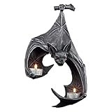 RTEY Fledermaus-Wand-Teelichthalter, Kerzenhalter, Fledermaushalter, Wanddekoration, Gothic, Halloween-Dekoration für Zuhause, Büro