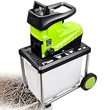 Elektrischer Häcksler mit abnehmbarem Auffangbehälter, verstellbarem Schneidknopf, geräuscharmes Design für schnelle Gartenmulcherzeugung aus Ästen und Blättern