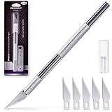 FILZADA Profi Bastelmesser Skalpell Set mit 5x Ersatzklingen - Cuttermesser/Hobbymesser/Schnitzmesser zum Schneiden von Papier, Modellen, Fondant, Stoffen