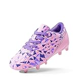DREAM PAIRS Jungen Mädchen Fußballschuhe Low Top Lange Spikes Sportschuhe Leichtathletik Trainingsschuhe Weitsprung Laufen Fußball Verschleißfest Bequem Outdoor,Size 36,Pink/Lila,HZ19003K-E