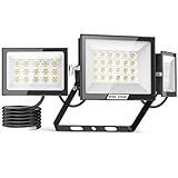 Lightasea 200W LED Strahler,20000LM Außenstrahler mit Verstellbaren 3 Köpfe,6500K LED Scheinwerfer,IP66 Wasserdicht Flutlicht,für Innenhof, Veranda, Garten, Garage