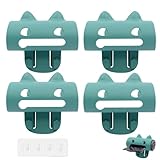 Generisch Müllsack Organisator Wand 4 Stück,Mülltütenhalter Selbstklebend Müllsackhalter Wand mit Haken für Schlüsselanhänger,Müllsackständer für Küche,Wohnzimmer,Hinter Türen,Schränke