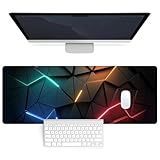 Gaming Mauspad Groß Mousepad 80x30cm, Tischunterlage Large Size mit mit Genähten Kanten und Anti Rutsch, verbessert Präzision und Geschwindigkeit, Schreibtischunterlage für Computer