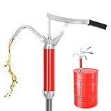 Potufa Fasspumpe Handpumpe mit Hebelwirkung, 15–55 Gallonen, verchromter Stahl, ausziehbares Teleskoprohr, für Öl Diesel Schmieröl Kerosin