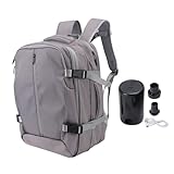 NOENNULL Vakuumkomprimierung Rucksack für Reisen Erweiterbares Wasserdicht Nass Trockener Trennung mit Dem Rucksack mit Laptop -Lock -Lock -Weekender -Rucksack für Geschäftsreisen auf (Grau)