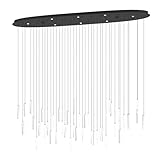 EGLO LED Pendellampe Sardenara, elegante Kristall Pendelleuchte, Hängeleuchte aus Metall in Schwarz und Glas, Hängelampe warmweiß, 148 cm