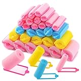 MAQIHAN 36 Stücke Schwamm Lockenwickler - 4 Größen Groß/Klein Weichschaum Lockenwickler für Heatless Curls Lockenwickler über Nacht Haarwickler für Kurze/Lang Locken Ohne Hitze Damen und Kinder