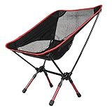 Tlilyy Camping Stuhl, Kompakter Tragbarer Klappstuhl, Kompakter Draussen Stuhl für Draussen Camp, Reisen, Strand, Picknick, Angeln, Rot
