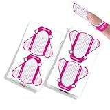 Hanyousheng Nagel Schablonen, 100 Stück Nagelform Guide, Modellier Schablone Selbstklebend, Aufkleber Nagelschablonen, für Gel Nägel, Nagel Verlängerung