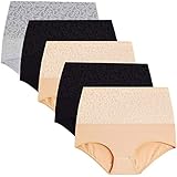 Unterhosen Damen 5er Pack Baumwolle Hohe Taille Slips Atmungsaktiv Panties Weich Bequem Frauen Unterwäsche Hipster Strecken Höschen