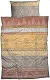 sister s. Biber Bettwäsche Indi 135 cm x 200 cm braun-currygelb