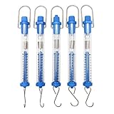 QWORK® Federwaage, Set mit 5 transparenten Federwaagen zum Aufhängen (1N, 5N, 10N, 20N, 30N)