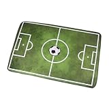 BAZEITFLOW Mini Fußballfeld Teppich aus Flauschigem Flanell rutschfeste Bodenmatte für Schlafzimmer und Wohnzimmer Sanft Strapazierfähig Dekorativ als Spielteppich für Kinderzimmer und