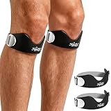 NewZC Patella Kniebandage Sport 2 Stück Patellasehnenbandage Silikon Kniescheiben Bandage Männer Damen - Verstellbar Patella Knee Support Jumperband Knie für Fitness Laufen Wandern Fußball Basketball