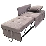 EMKK 170 x 65 cm Schlafstuhl, 3-in-1 Schlafsessel mit Bettfunktion, Sofa Bed 1 Seater, Bettsessel Klappbar, Verstellbare Rückenlehne, Sofas & Couches, Bis 200kg, für kleine Raum (A, Braun)
