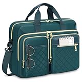 RAINSMORE Laptoptasche 17,3 Zoll für Damen Laptop Aktentasche Wasserdichte Laptop Notebook Tasche Business Arbeitstasche Umhängetasche für Büro Arbeit Grün