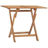 vidaXL Teak Massiv Garten Esstisch Klappbar Gartentisch Holztisch Klapptisch Gartenmöbel Tisch Terrassentisch Massivholztisch Outdoor 90x60x75cm