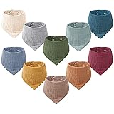 VOMARHUG Muslin Baby Lätzchen,10 Stück Sabberlätzchen Baby,Muslin Dreieckstuch Super Saugfähige Bio-Baumwoll Halstuch Baby Lätzchen für Säugling Kleinkinder