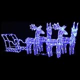 Rentiere & Schlitten Weihnachtsdeko 280x28x55cm Acryl