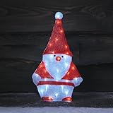 Lights4fun 51cm LED Weihnachtsmann Silhouette 2D Weihnachtsmann Figur innen und außen Weihnachtsfigur Weihnachtsdeko Weihnachtsbeleuchtung Außen