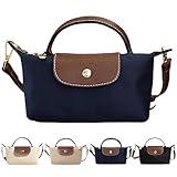 Dreaku Handtasche Damen, Damen-Schultertaschen, Shopper Schultertasche, Wasserdichte Umhängetasche, Faltbare Handtasche Schwarz Für Leisure Travel Büro Schule Einkauf (Blue)