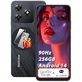 Blackview Wave8(12GB+256GB) Android 14 Handy Ohne Vertrag, 6.56' 90Hz Octa Core, Simlockfreies Smartphone Ohne Vertrag Günstiges Akku 5000mAh, Dual 4G, 13MP+8MP, Fingerabdruck/BT5.0/3.5mm Jack/GPS
