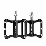Generic Fahrradpedale, Fahrrad Pedalen 9/16 Zoll Achse Aluminium Mit Abgedichtete rutschfest mit Abgedichtete Lager rutschfest, für alle Fahrradttypen,Black