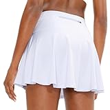 ThreeH Frauen Plissierter Tennisrock Hohe Taille Athletische Golf Skorts Workout Sportröcke mit Taschen