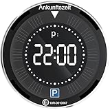 Lescars Parkuhr: Digitale e-Parkscheibe, ECE-Zulassung, Erschütterungssensor, Solar (Elektronische Parkscheibe, Solar Parkuhr)