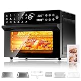 30L Heißluftfritteuse XXL Minibackofen mit LED-Touchscreen, Minibackofen mit Umluft mit 20 Programmen und Zwei Kochmodi, 1800W Heissluftfritteuse Air Fryer Oven ohne Öl, 8h Timer, Rezeptbuch,7 Anhänge