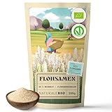 NaturaleBio Flohsamenschalen Gemahlen, 99% Reinheit, 200g natürliche Flohsamen Bio, Psyllium Samenschalen, Naturbelassen, rein, Ballaststoffreich, Vegan, Zum Auflösen in Wasser, Getränken und Säften.