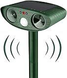 Katzenschreck Ultraschall,Solar Tiervertreiber Katzenabwehr, Ultraschall Abwehrmittel Hundeschreck Marderschreck mit Bewegungsmelder für Katzen, Hunde, Mäuse,Vögel, Marder