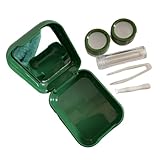 NOLITOY Farbiges Kontaktlinsen etui mit Spiegel Kompakte Aufbewahrungsbox Auslaufsicher Praktisches Reiseetui für Damen Robust und Langlebig Sicherer Schutz für Kontaktlinsen