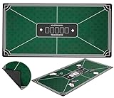 Engelhart - 320992 – Pokermatte grün – rutschfeste Spielfläche 120 cm x 60 cm – Dicke: 3 mm – Bedruckte Tischdecke aus Polyester und Gummi – Zubehör für Casinospiel